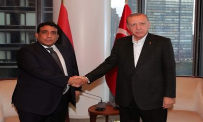 Cumhurbaşkanı Erdoğan, Libya Başkanlık Konseyi Başkanı Yunus el-Menfi ile bir araya geldi