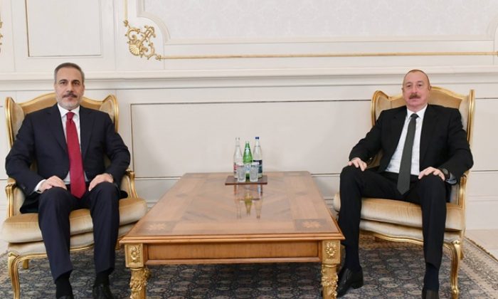 İlham Aliyev, Türkiye Dışişleri Bakanını kabul etti