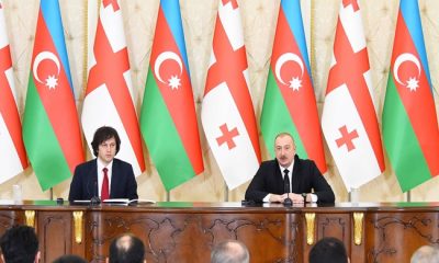 İlham Aliyev ve Başbakan Irakli Kobakhidze basına açıklamalarda bulundu