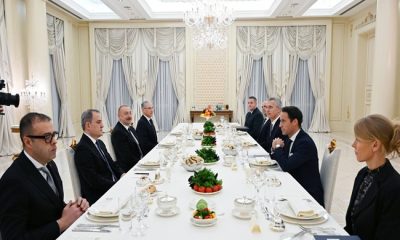İlham Aliyev, akşam yemeğinde NATO Genel Sekreteri ile geniş kapsamlı bir toplantı yaptı