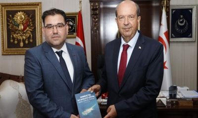 Cumhurbaşkanı Ersin Tatar’a, Prof. Dr. İsmail Şahin’den kitap takdimi